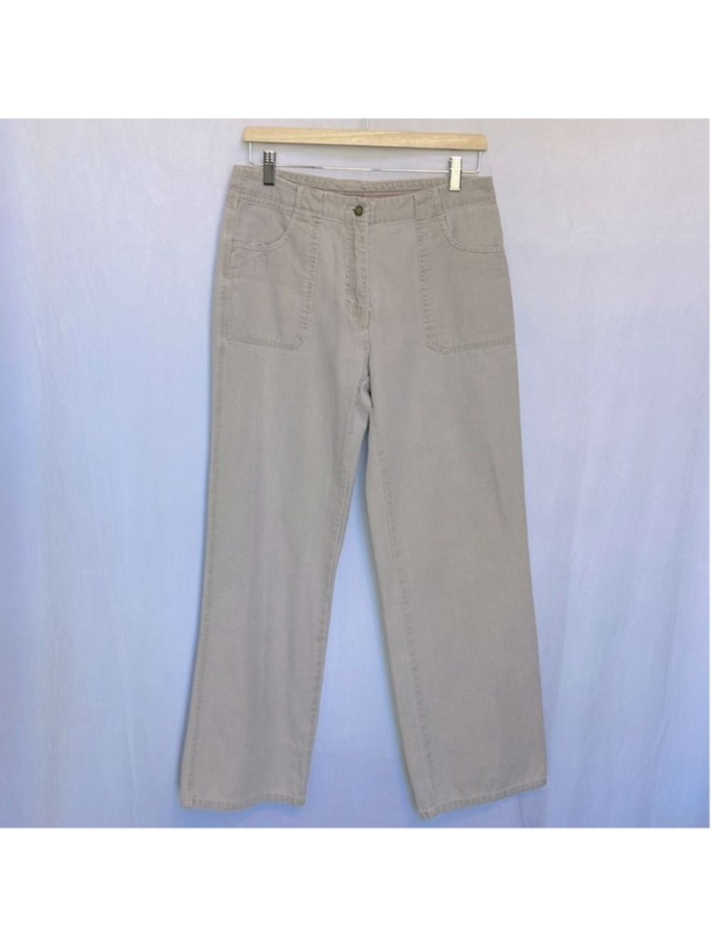 VTG Woolrich Women's Size 8 Jeans Cream High Rise Wide Leg Casual
